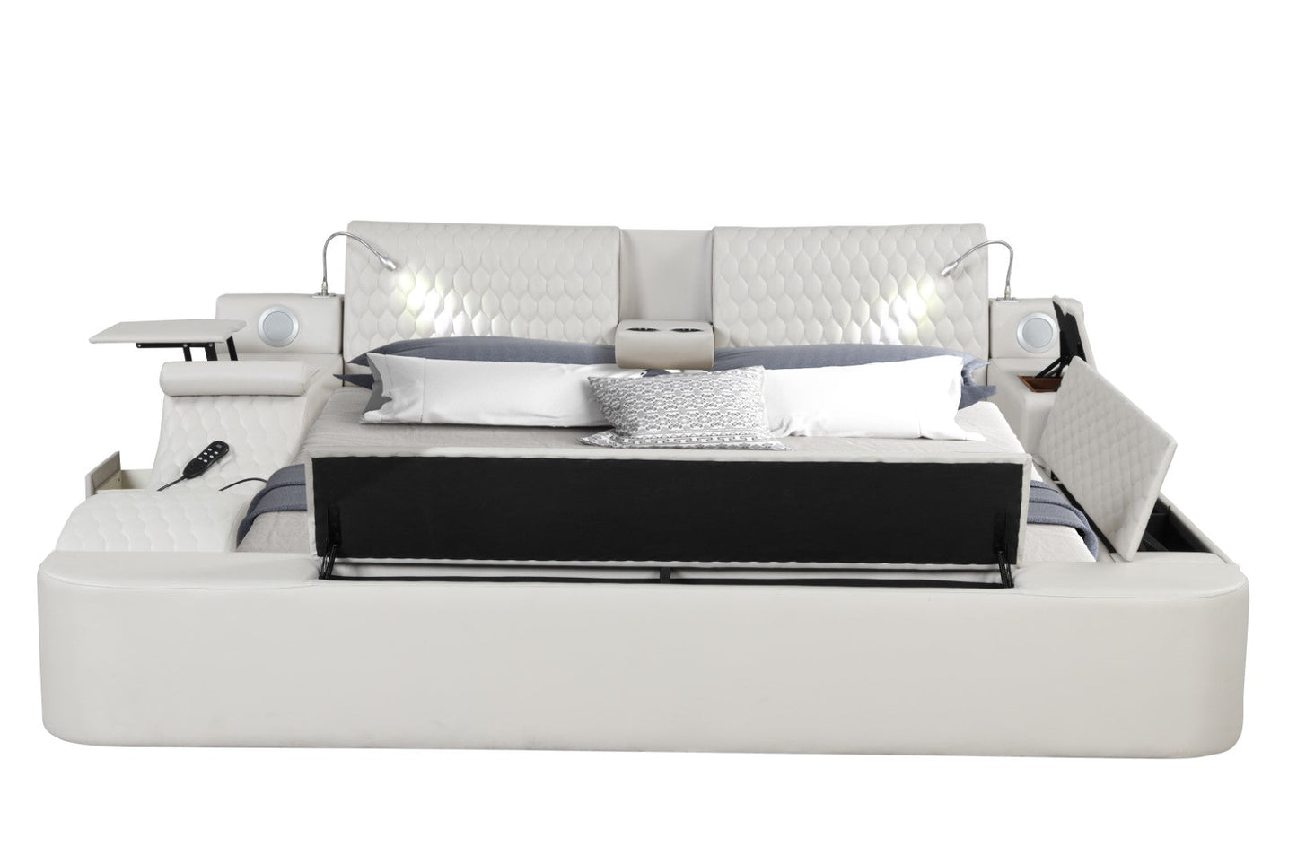 Zoya Smart Multifunctional King Size Bed Made with Wood