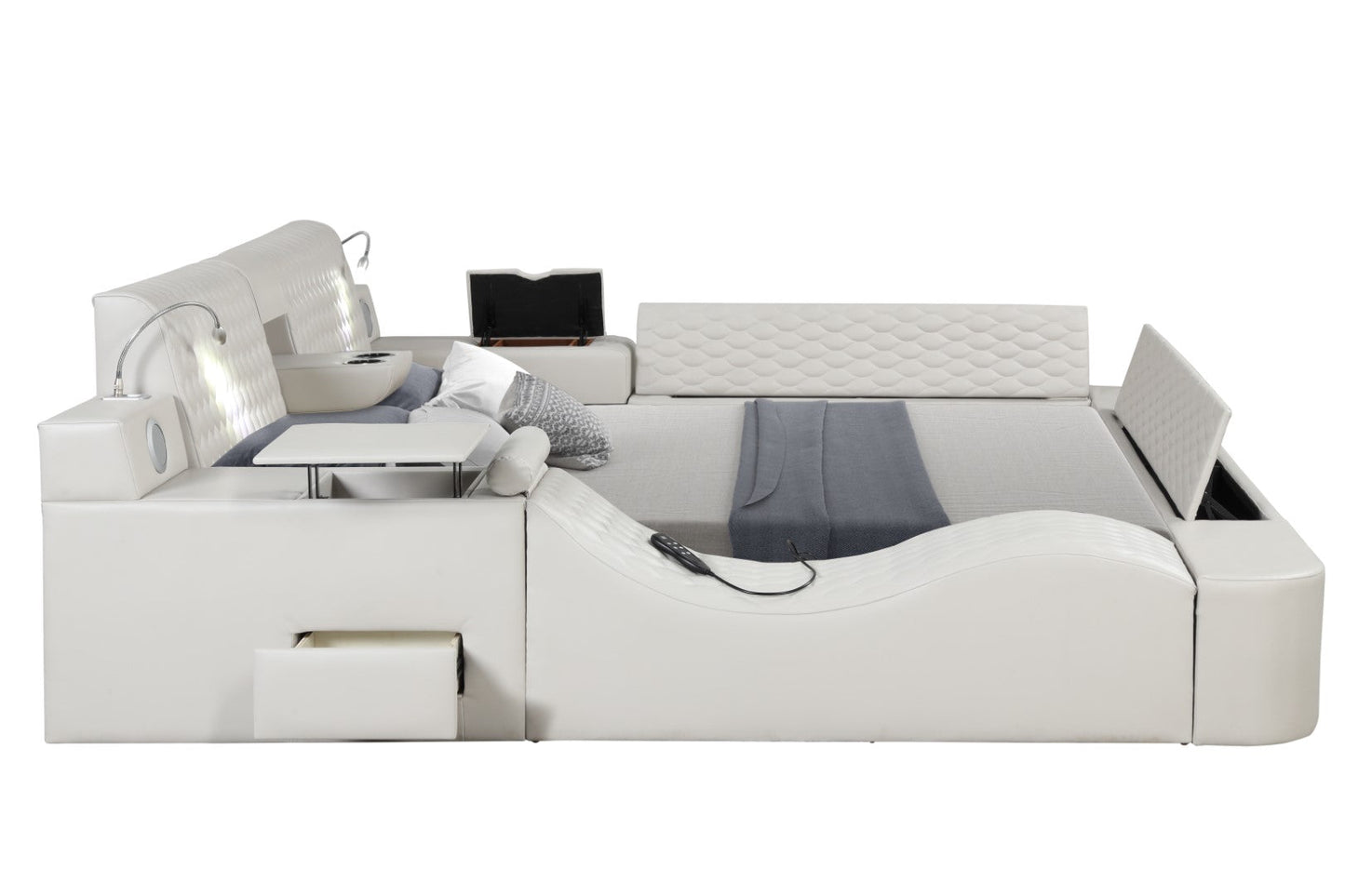 Zoya Smart Multifunctional King Size Bed Made with Wood