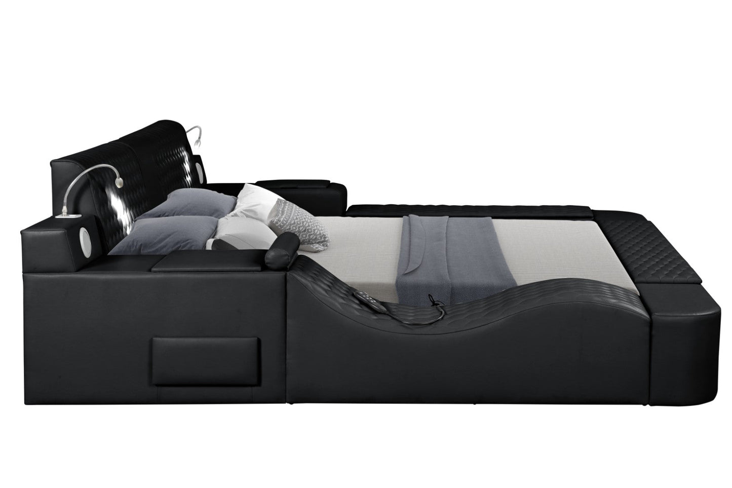 Zoya Smart Multifunctional Queen Size Bed Made with Wood