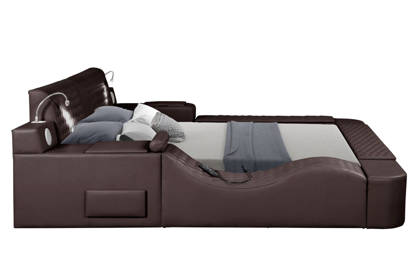 Zoya Smart Multifunctional Queen Size Bed Made with Wood