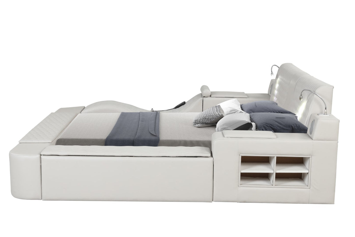 Zoya Smart Multifunctional King Size Bed Made with Wood