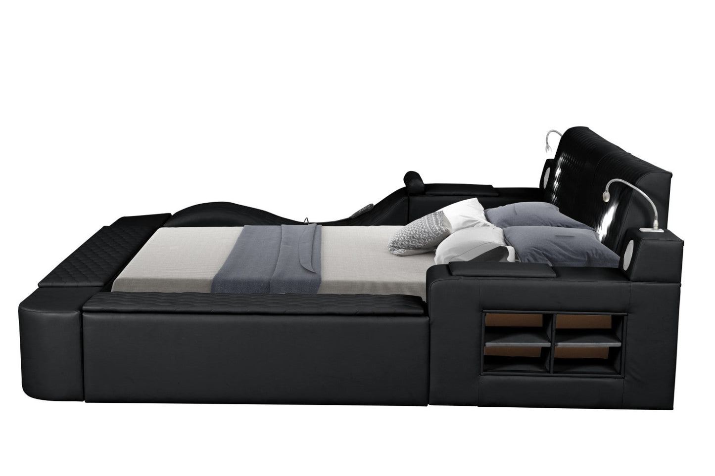 Zoya Smart Multifunctional King Size Bed Made with Wood