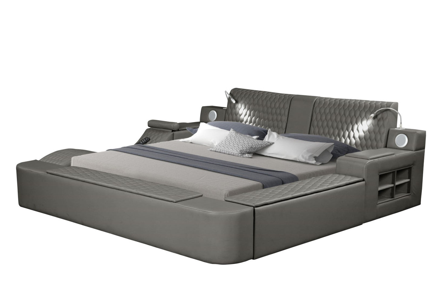 Zoya Smart Multifunctional King Size Bed Made with Wood