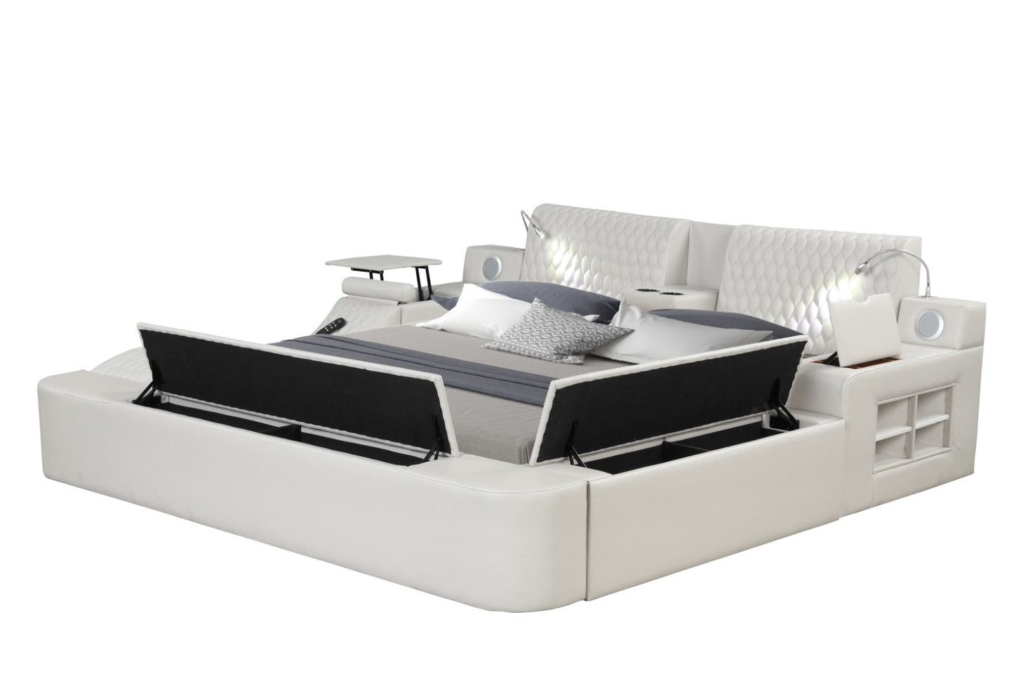 Zoya Smart Multifunctional King Size Bed Made with Wood