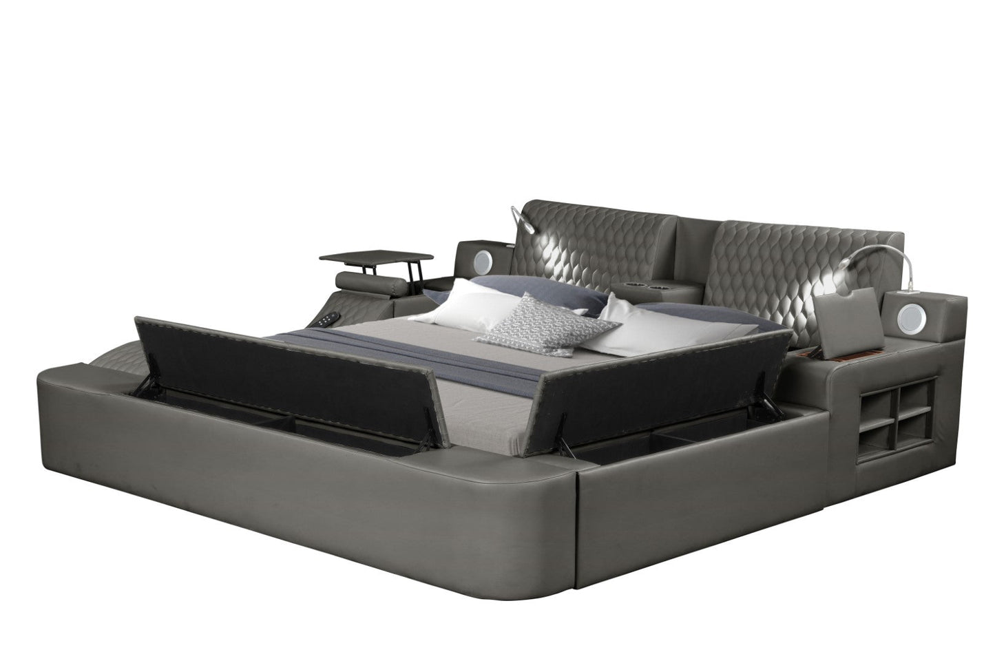 Zoya Smart Multifunctional King Size Bed Made with Wood