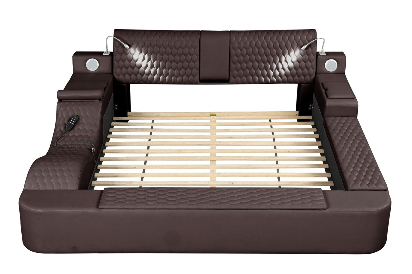 Zoya Smart Multifunctional Queen Size Bed Made with Wood