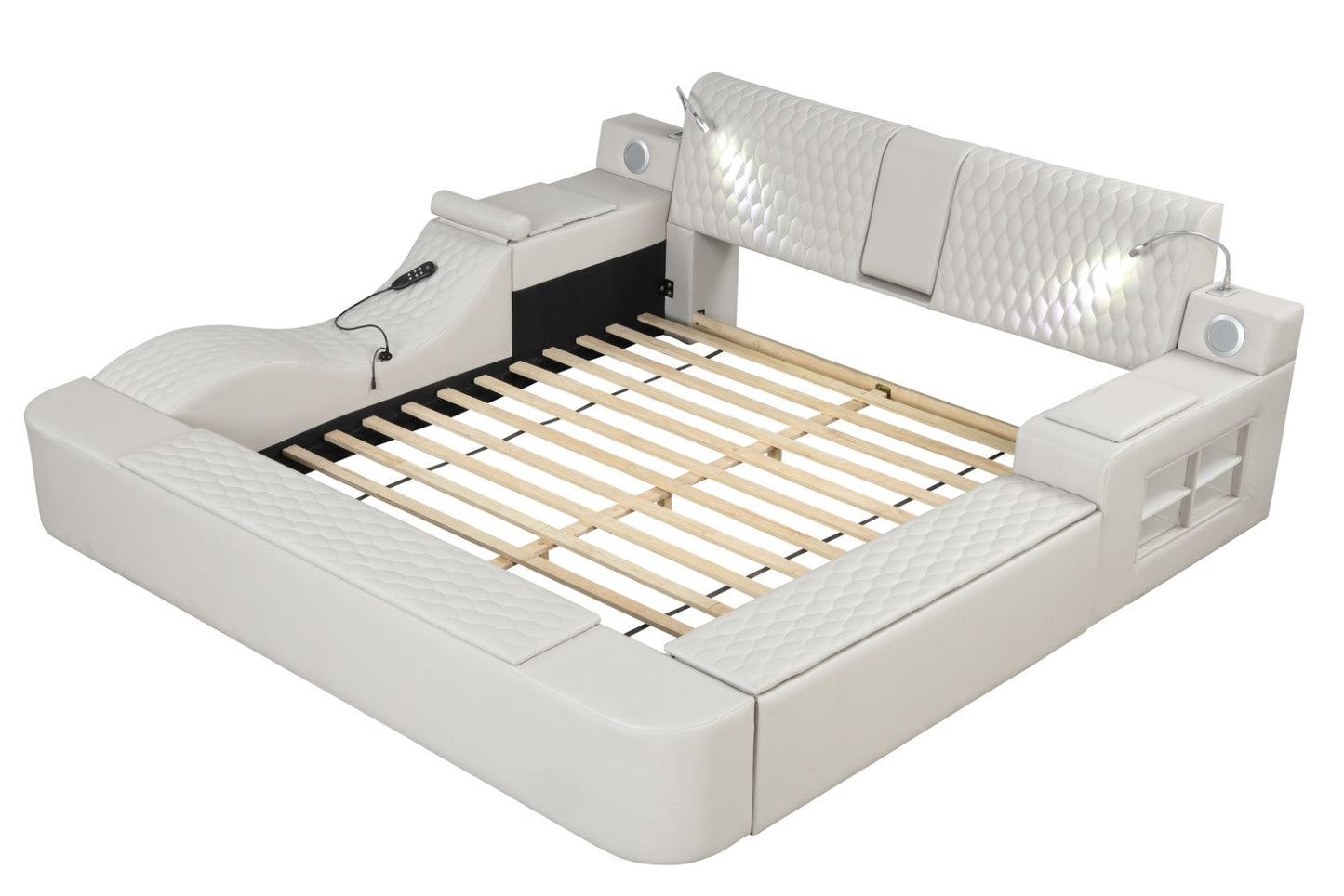 Zoya Smart Multifunctional King Size Bed Made with Wood