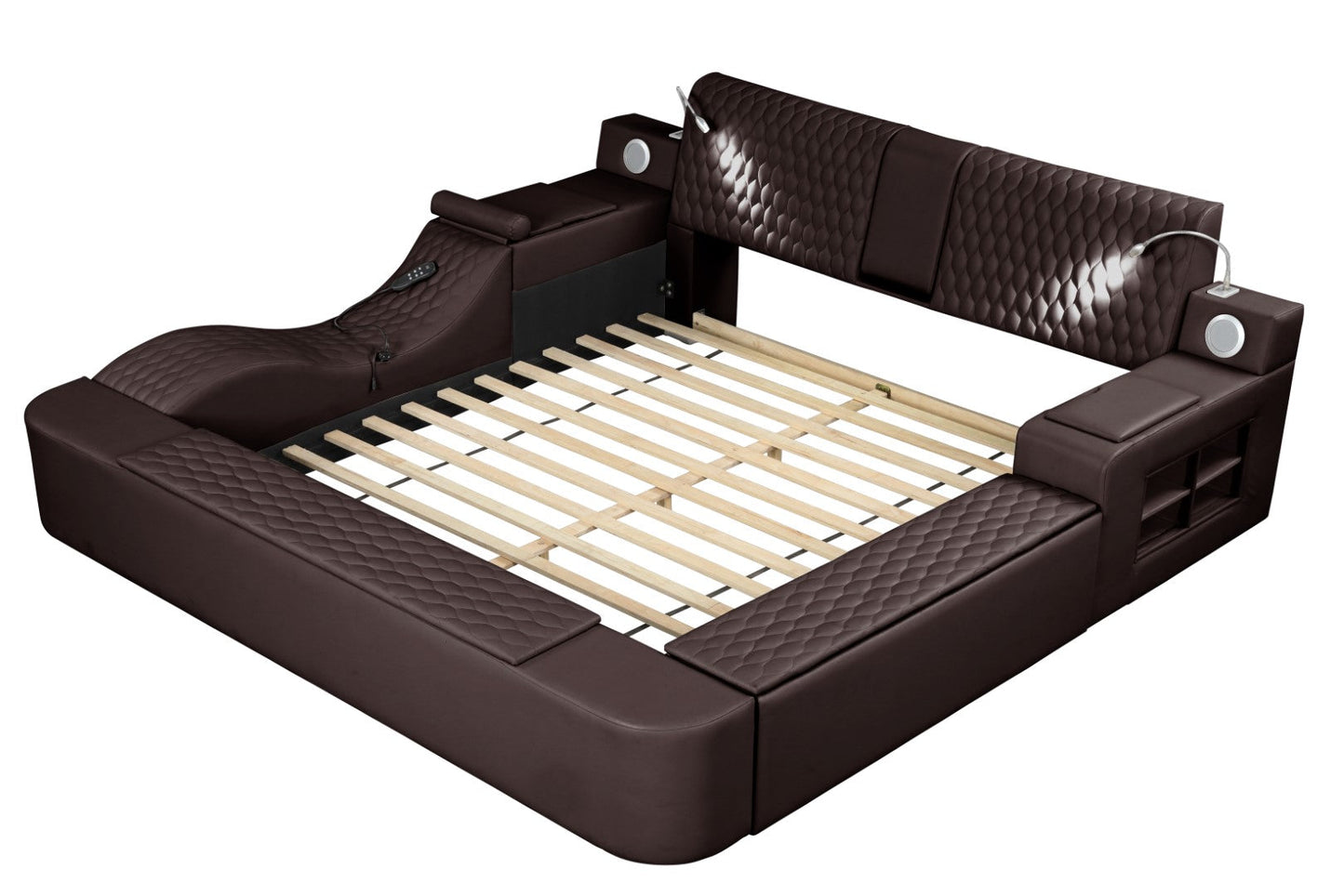 Zoya Smart Multifunctional King Size Bed Made with Wood