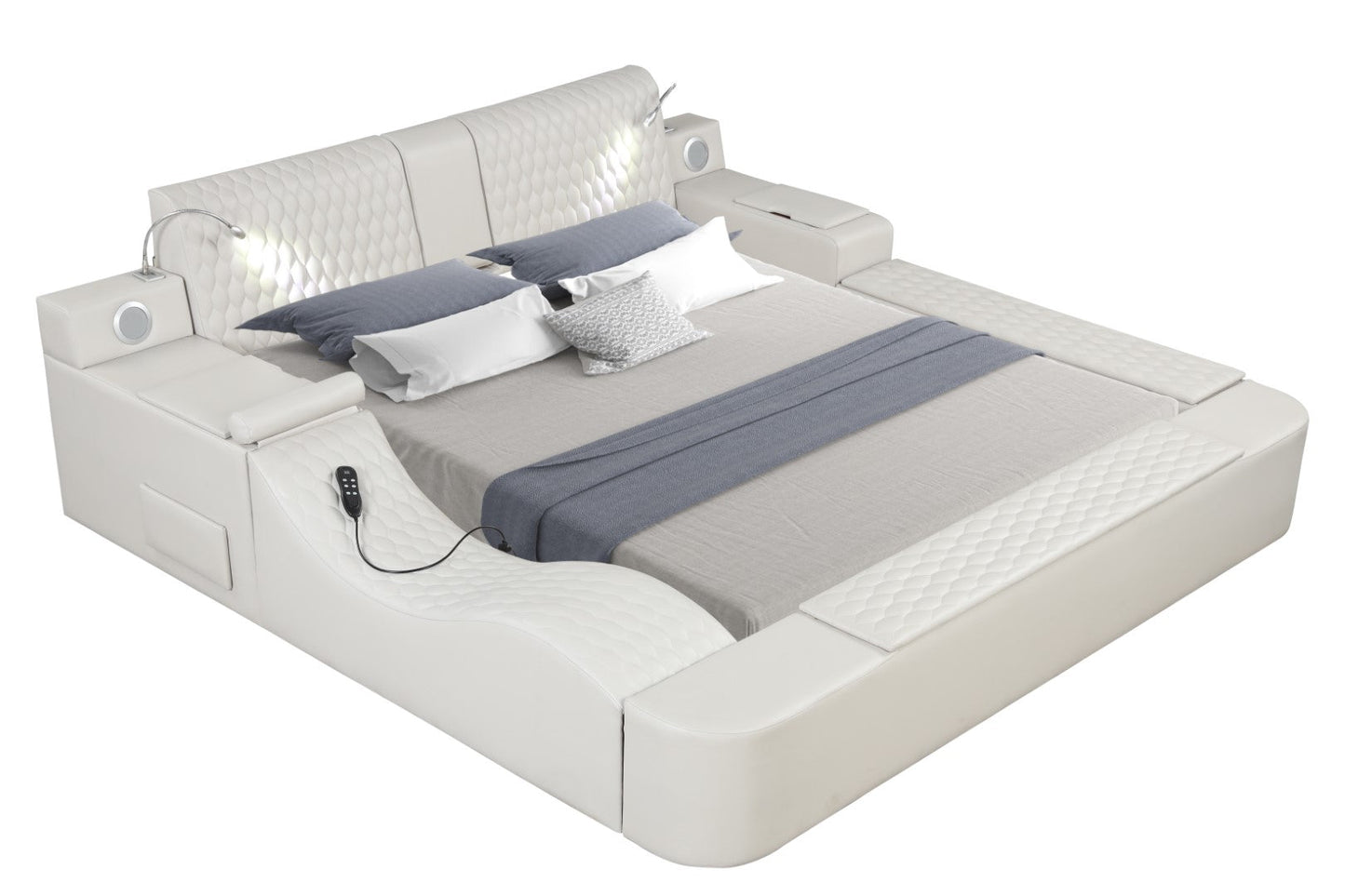 Zoya Smart Multifunctional King Size Bed Made with Wood