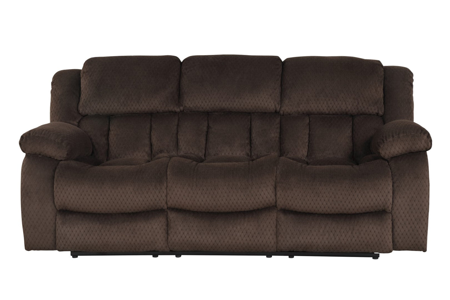 Galaxy Home Armada Manual Reclining Sofa Made with Chenille Fabric Brown Chenille Fabric
