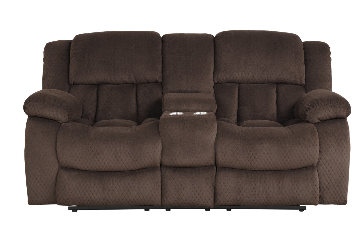 Galaxy Home Armada Manual Reclining Loveseat Made with Chenille Fabric Brown Chenille Fabric