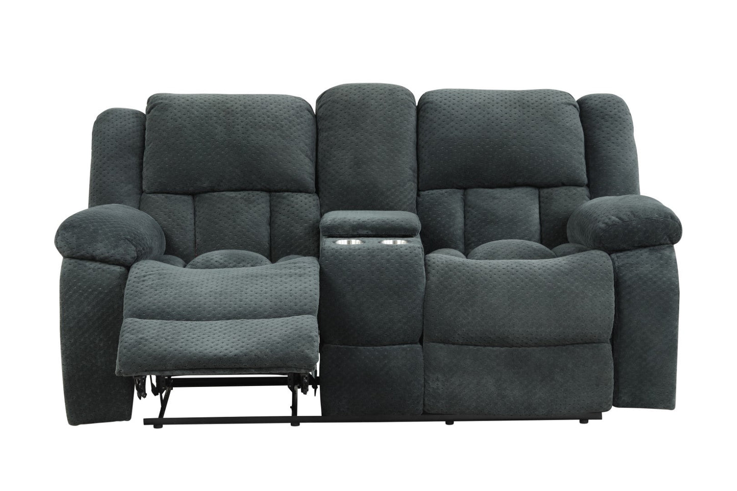 Armada Manual Reclining Loveseat Made with Chenille Fabric