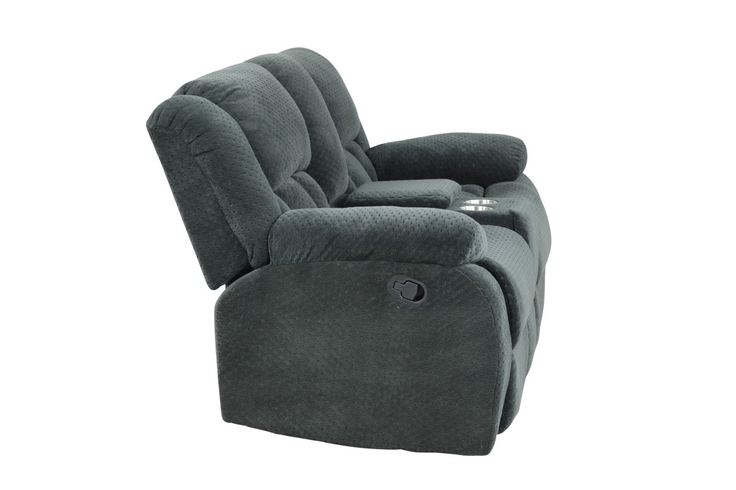 Armada Manual Reclining Loveseat Made with Chenille Fabric