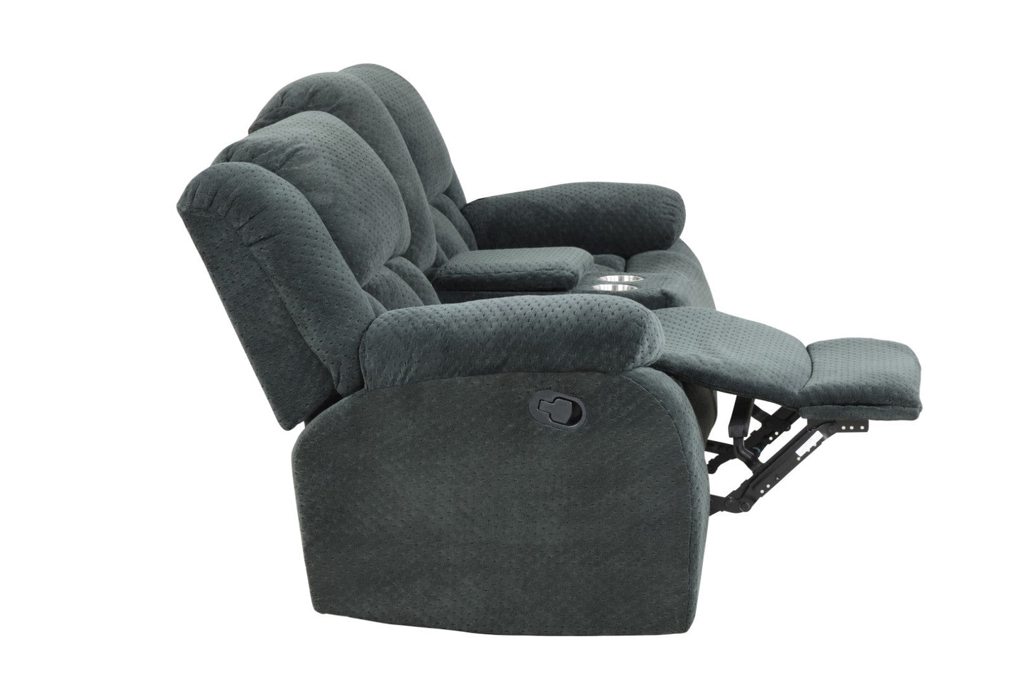 Armada Manual Reclining Loveseat Made with Chenille Fabric