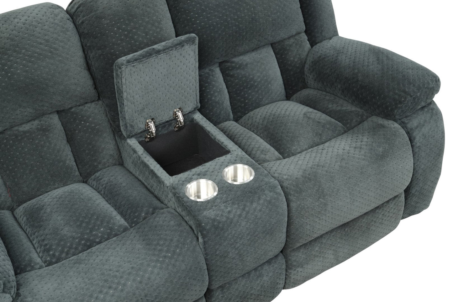 Armada Manual Reclining Loveseat Made with Chenille Fabric