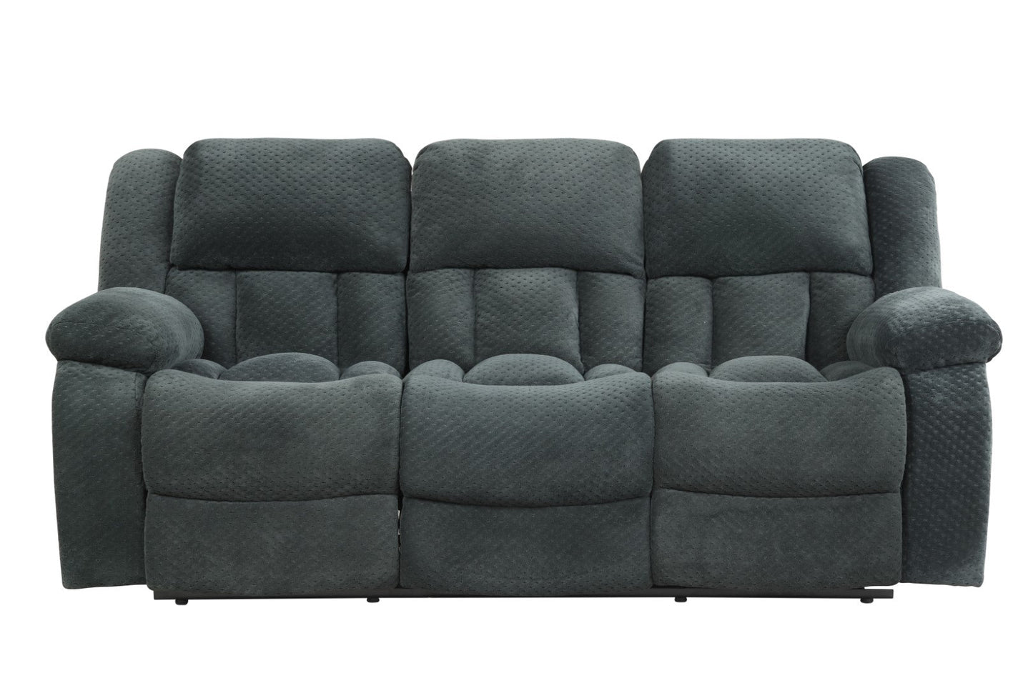 Galaxy Home Armada Manual Reclining Sofa Made with Chenille Fabric Green Chenille Fabric
