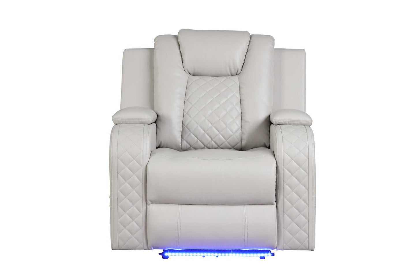 Galaxy Home Benz LED & Power Reclining Chair Made with Faux Leather Ice Faux Leather