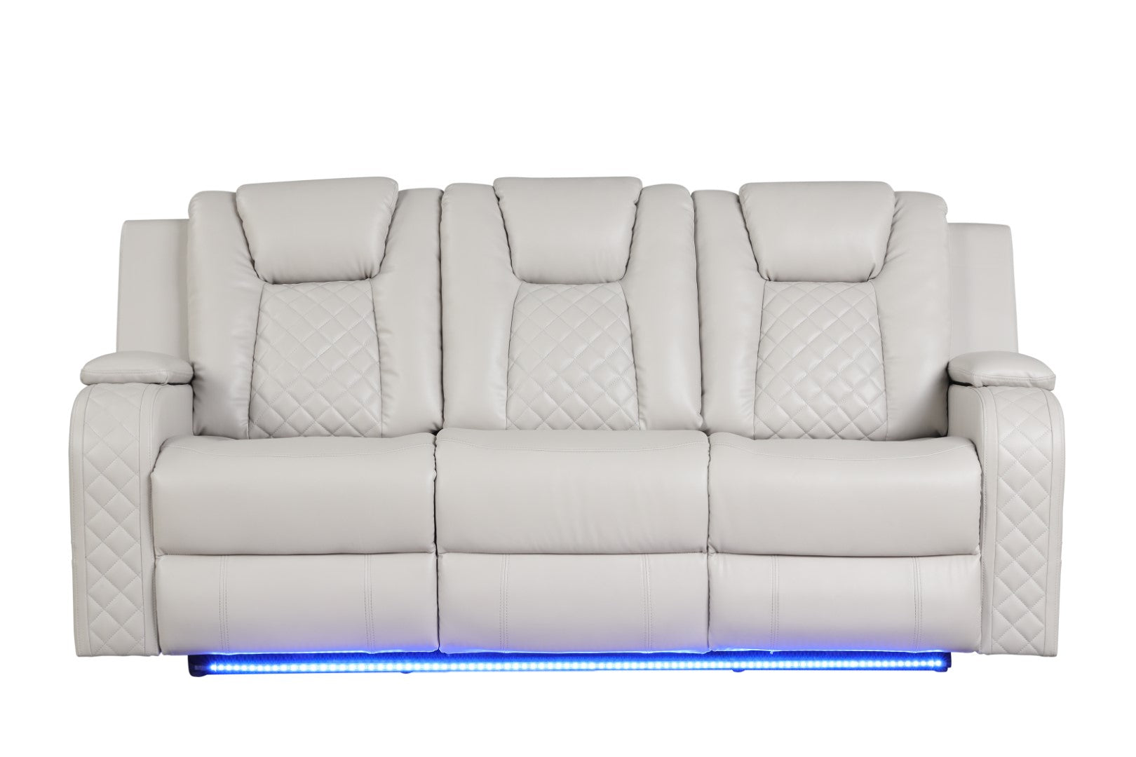 Galaxy Home Benz LED & Power Reclining Sofa Made with Faux Leather Ice Faux Leather