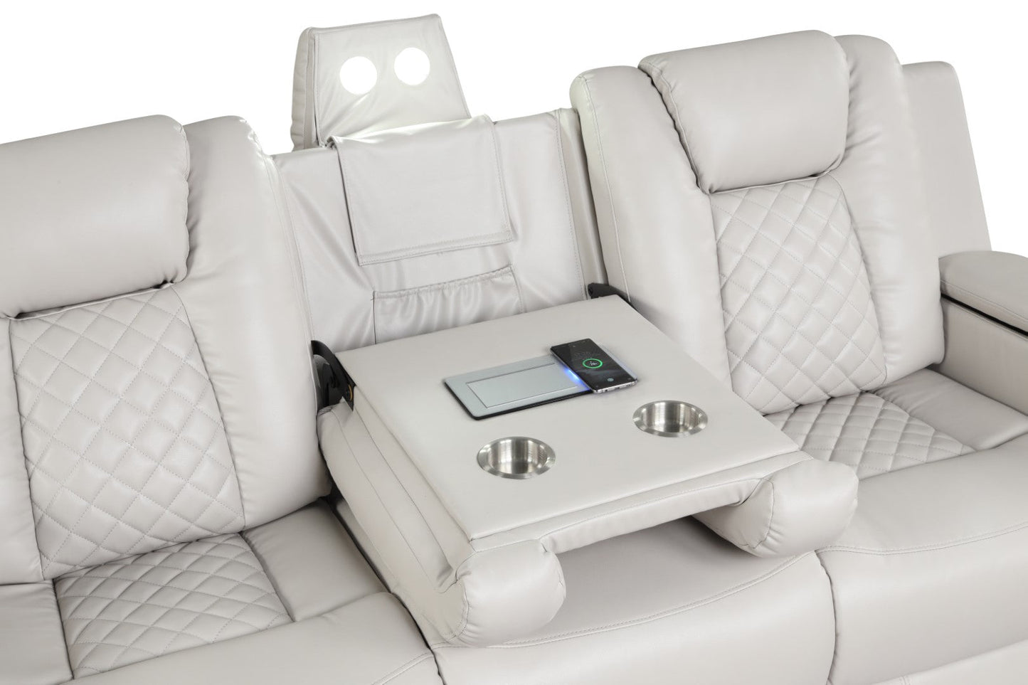 Benz LED & Power Reclining Sofa Made with Faux Leather