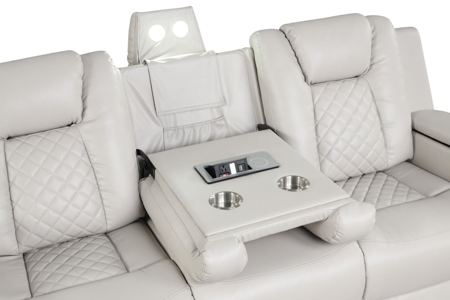 Benz LED & Power Reclining Sofa Made with Faux Leather