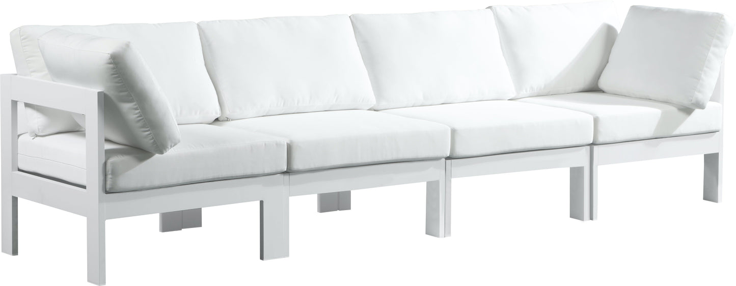 Nizuc White Waterproof Fabric Outdoor Patio Modular Sofa