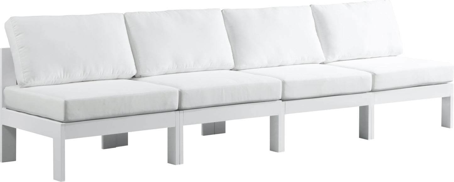 Nizuc White Waterproof Fabric Outdoor Patio Modular Sofa