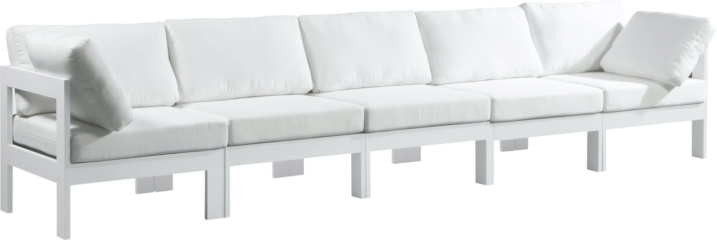 Nizuc White Waterproof Fabric Outdoor Patio Modular Sofa