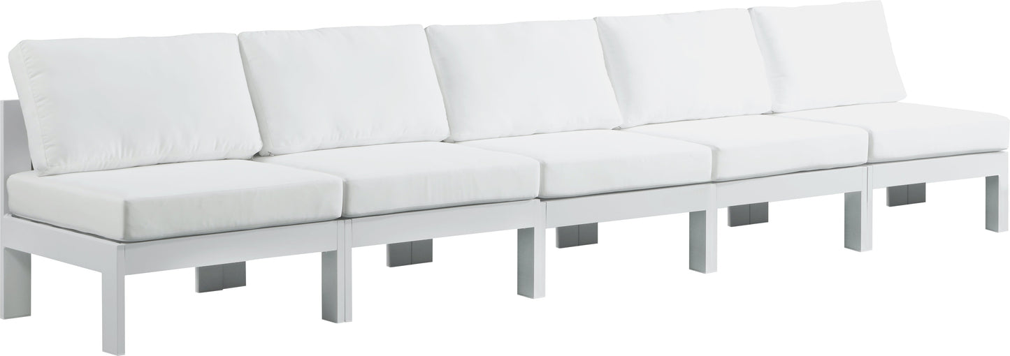 Nizuc White Waterproof Fabric Outdoor Patio Modular Sofa