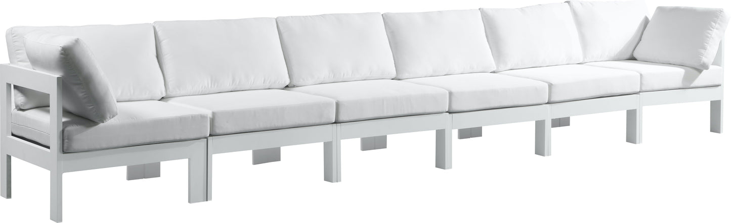 Nizuc White Waterproof Fabric Outdoor Patio Modular Sofa