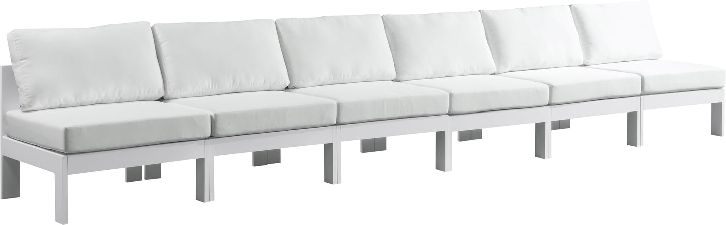 Nizuc White Waterproof Fabric Outdoor Patio Modular Sofa