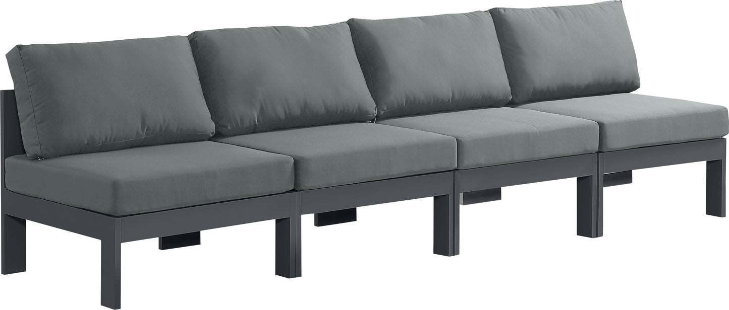 Nizuc Grey Waterproof Fabric Outdoor Patio Modular Sofa