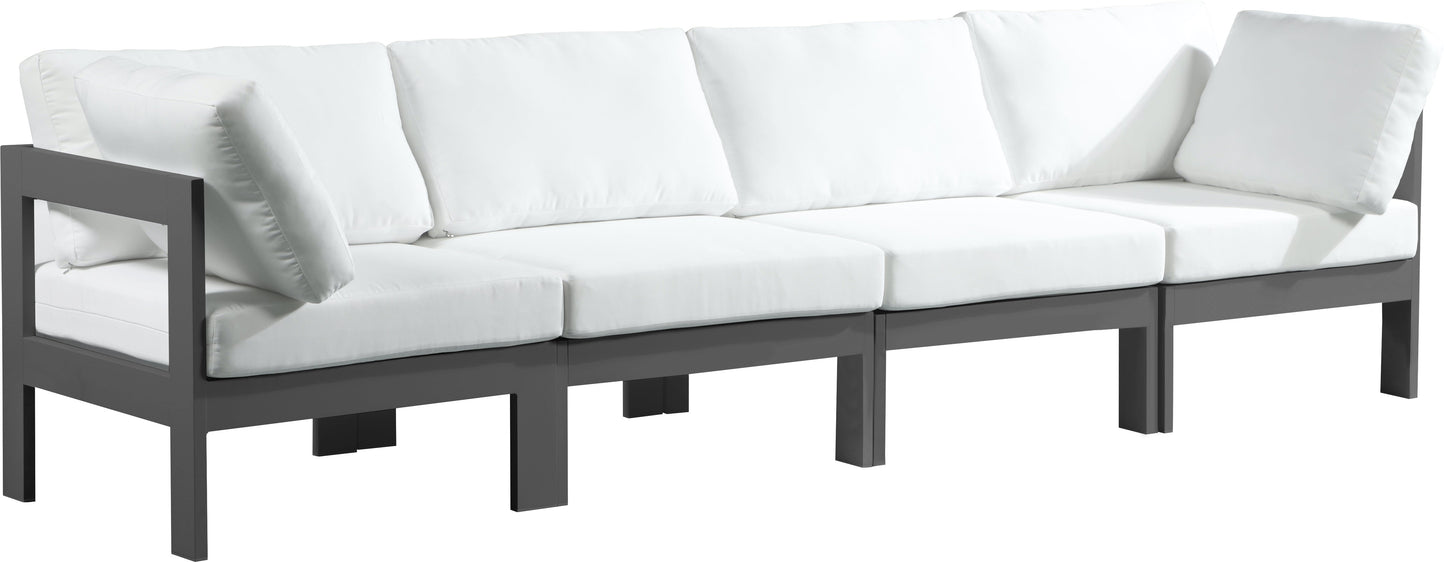 Nizuc White Waterproof Fabric Outdoor Patio Modular Sofa