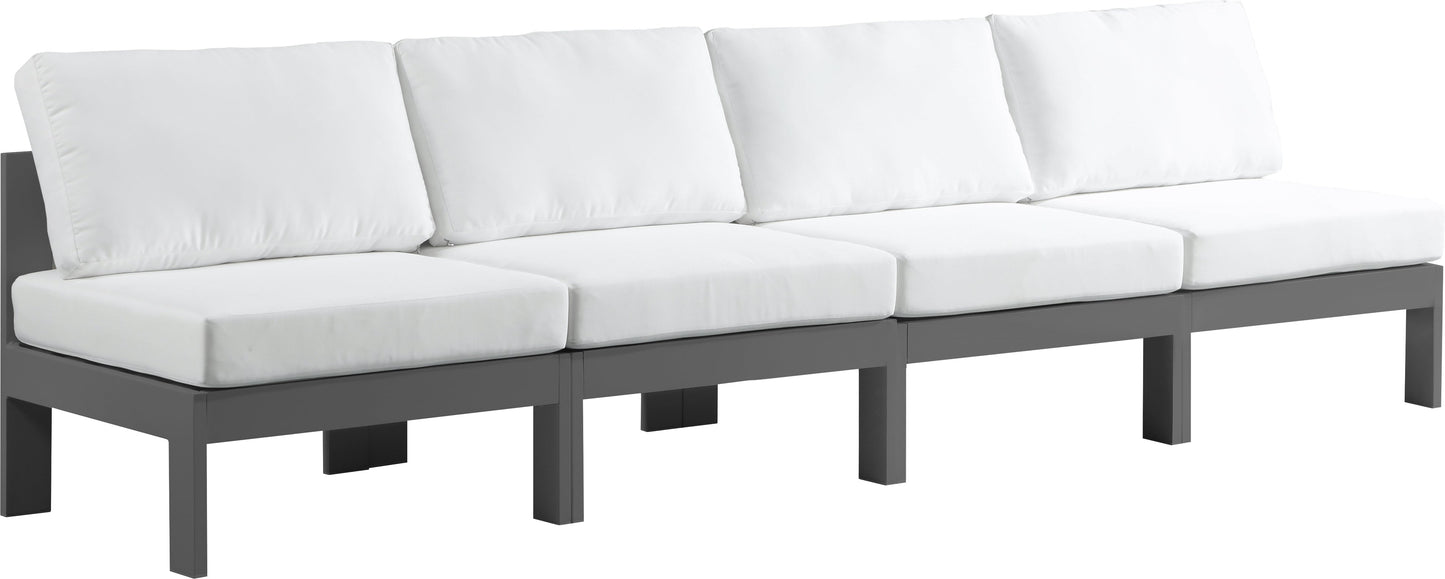 Nizuc White Waterproof Fabric Outdoor Patio Modular Sofa