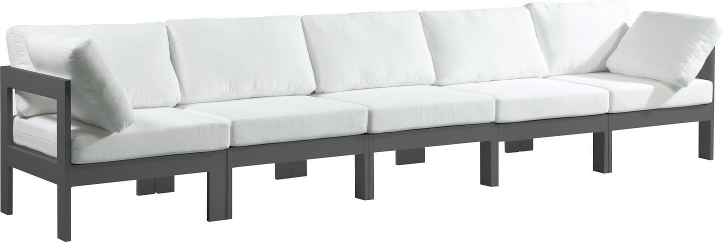 Nizuc White Waterproof Fabric Outdoor Patio Modular Sofa