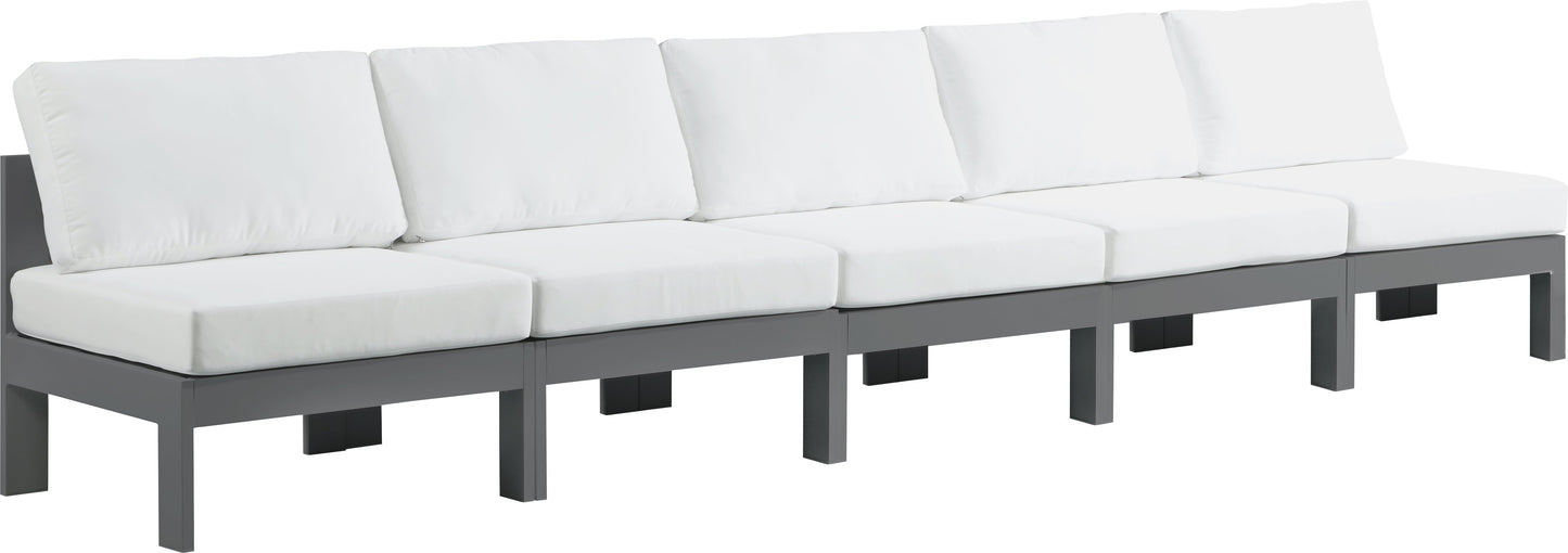 Nizuc White Waterproof Fabric Outdoor Patio Modular Sofa