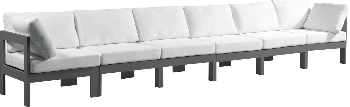 Nizuc White Waterproof Fabric Outdoor Patio Modular Sofa