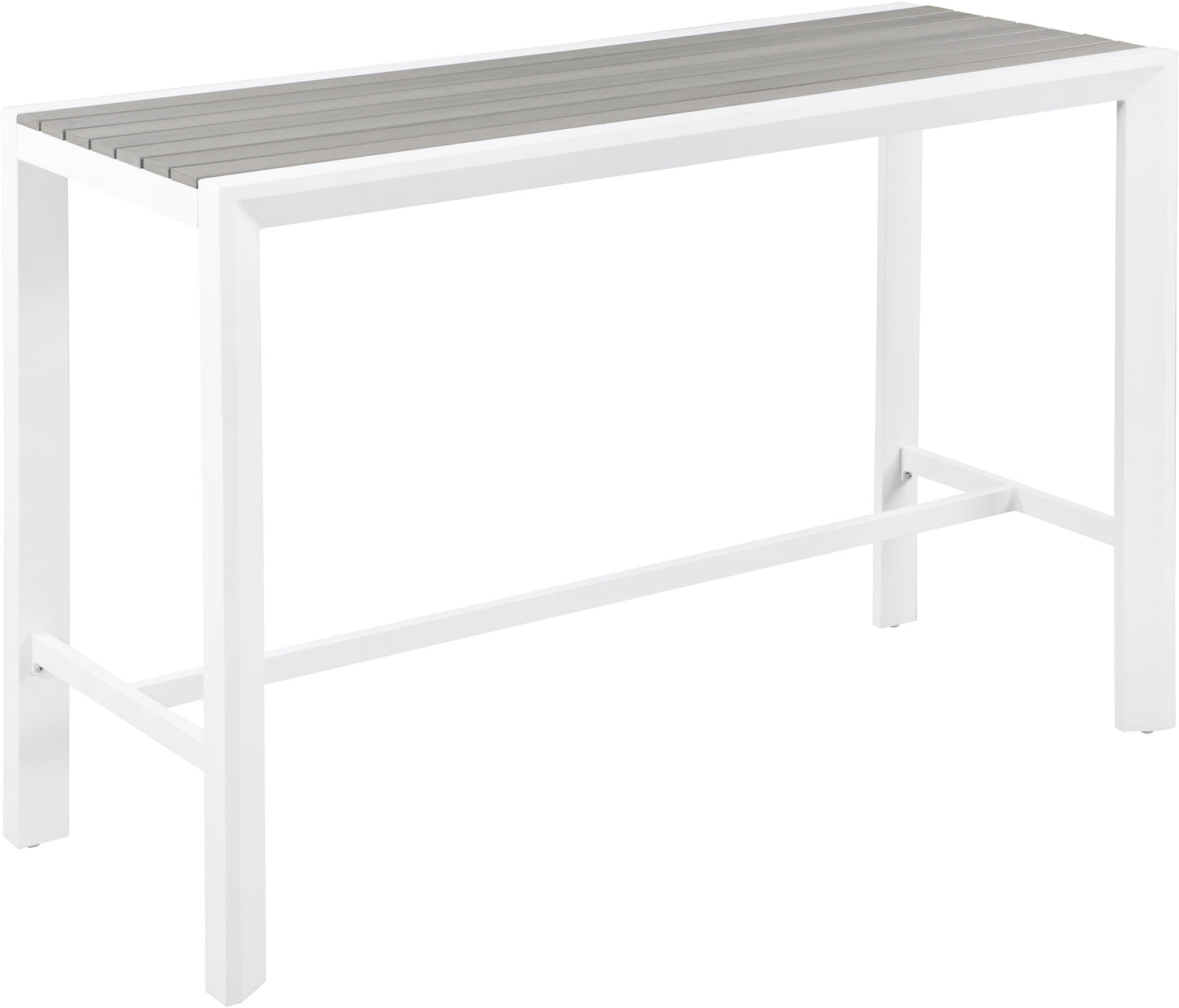 Nizuc Grey Polywood Outdoor Patio Aluminum Rectangle Bar Table