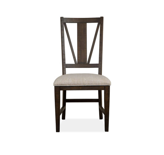 Wanita Dining Side Chair with Upholstered Seat - Brown