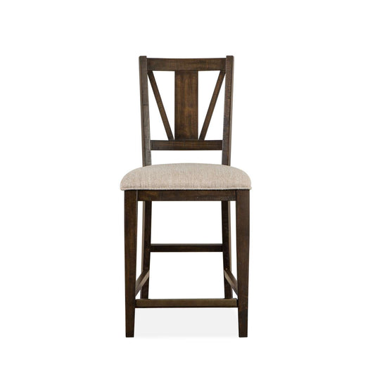 Wanita Counter Height Stool with Upholstered Seat - Brown