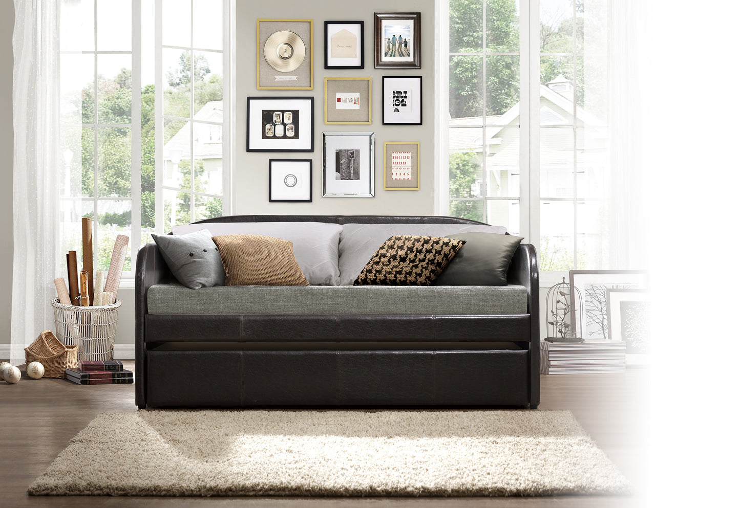 Roland Dark Brown Daybed with Trundle