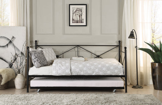 Jones Black Metal Daybed with Trundle