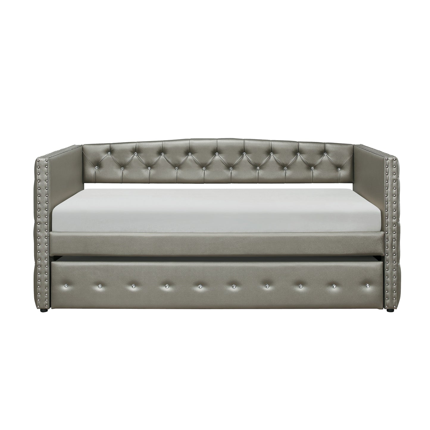 Trill Gray Silver Daybed with Trundle