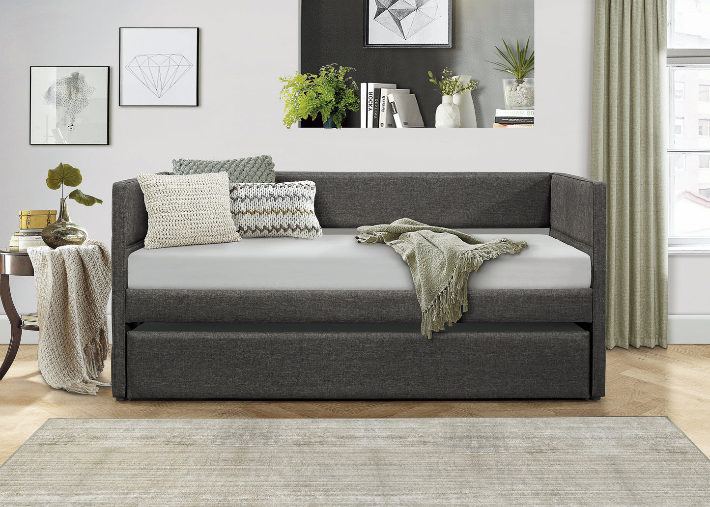 Vining Dark Gray Daybed with Trundle