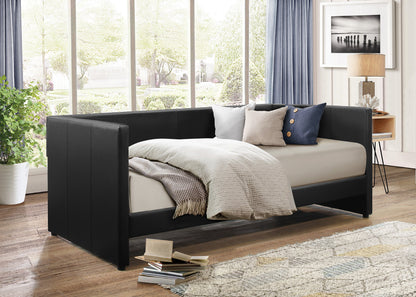 Arin Black Faux Leather Daybed