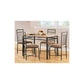 Louise Traditional 5-Piece Wood & Metal Dining Set, Natural