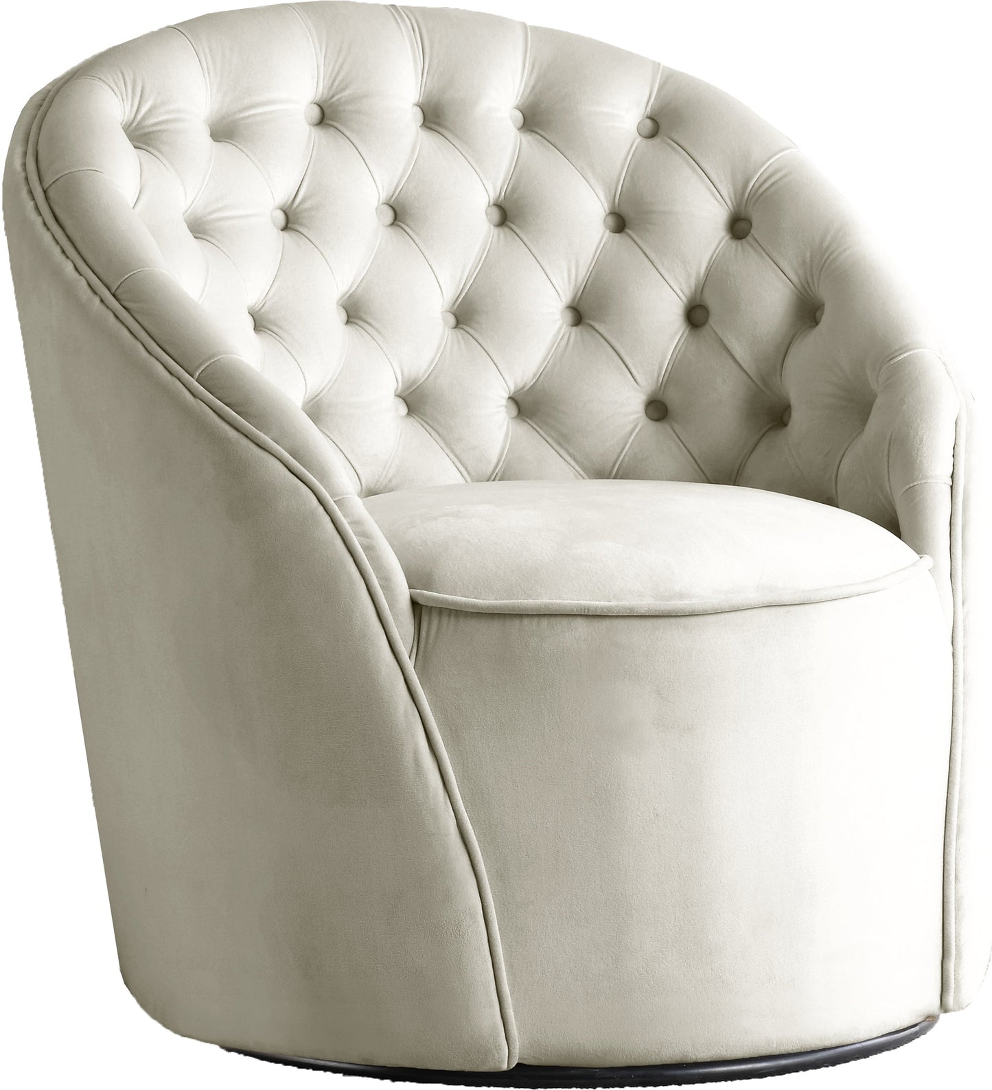 Alessio Cream Velvet Accent Chair