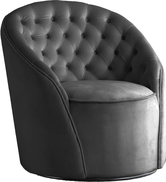 Alessio Grey Velvet Accent Chair