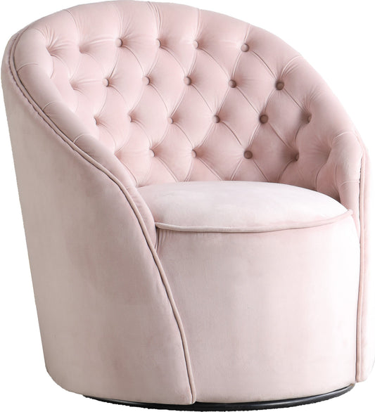 Alessio Pink Velvet Accent Chair