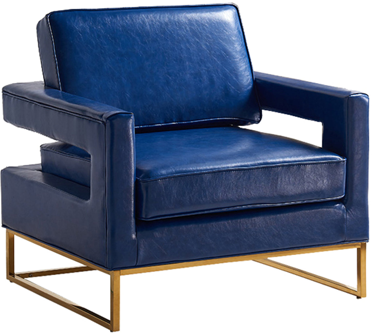 Amelia Navy Faux Leather Accent Chair