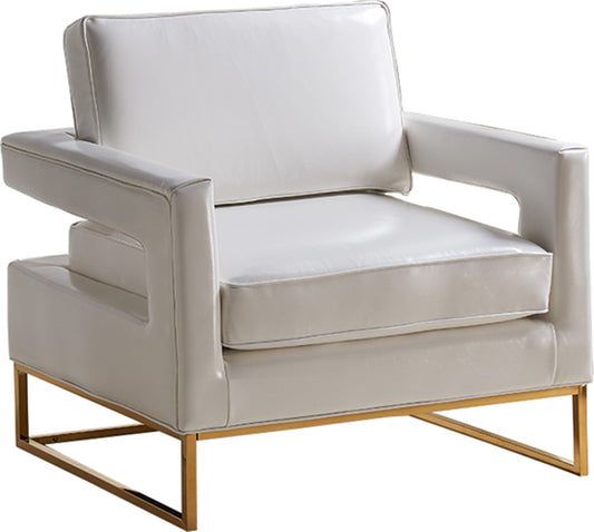 Amelia White Faux Leather Accent Chair